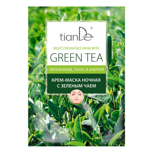Noční krémová maska na obličej se zeleným čajem tianDe 18 g